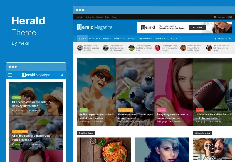 Herald Theme - ธีม WordPress ของพอร์ทัลหนังสือพิมพ์และข่าว