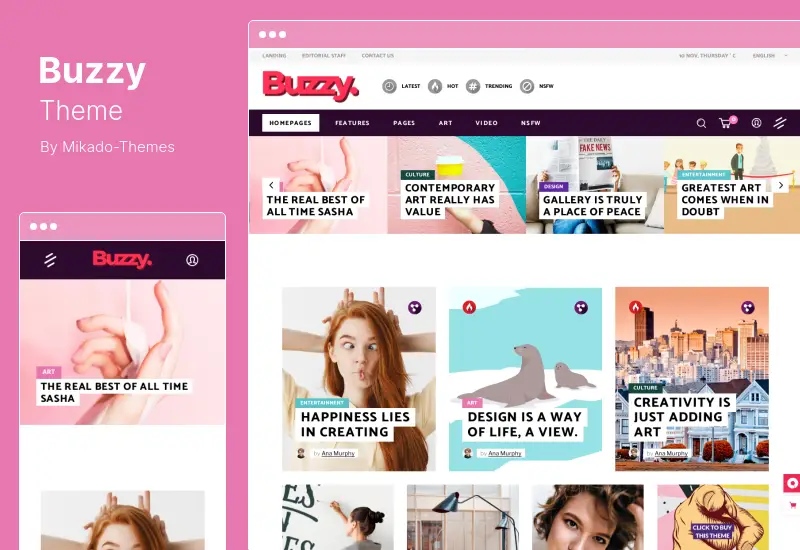 Buzzy Theme - ธีม WordPress ของ Creative Magazine