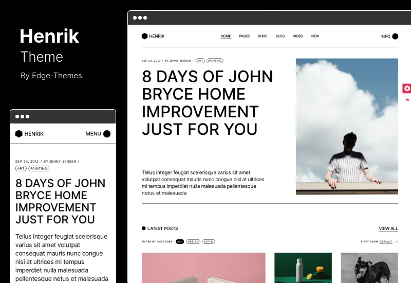 Henrik Theme - ธีม WordPress ของนิตยสาร Creative