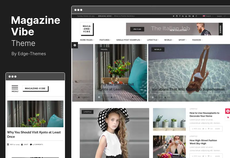 ธีม Vibe ของนิตยสาร - ธีม WordPress ของหนังสือพิมพ์
