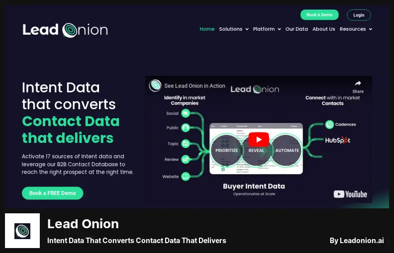 Lead Onion - Données d'intention qui convertissent les données de contact qui livrent