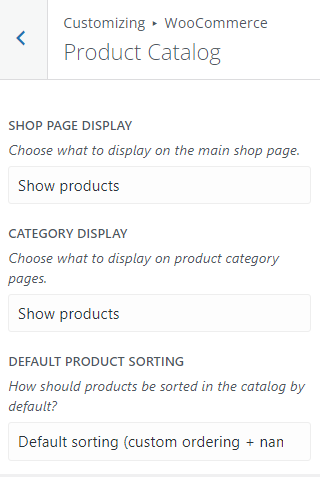 Einstellungen des WooCommerce-Produktkatalogs