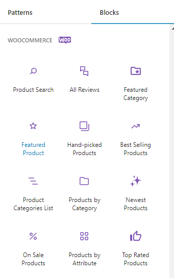 WooCommerce-Blockoptionen
