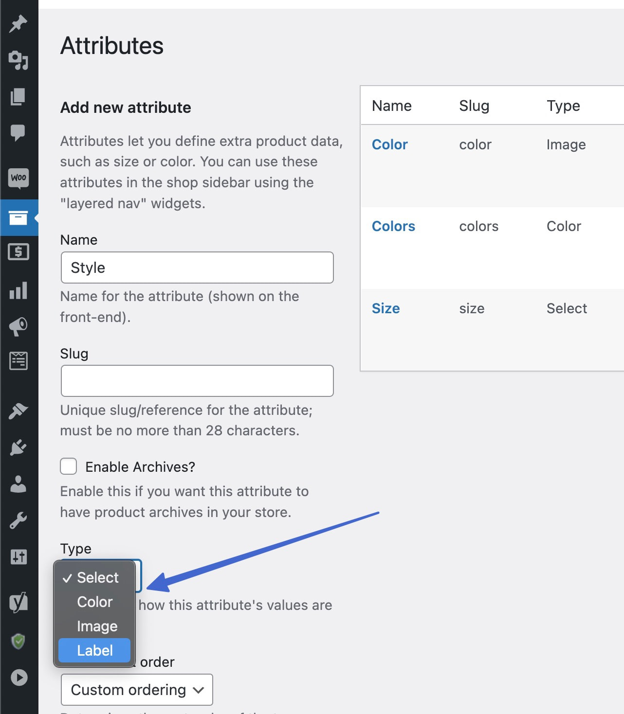 Entscheidung über Arten von Variationsmustern für WooCommerce