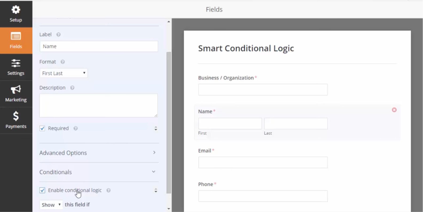 Formes logiques conditionnelles