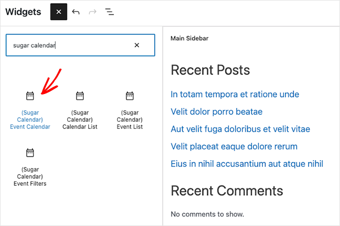 Add the Event Calendar widget to your WordPress sidebar