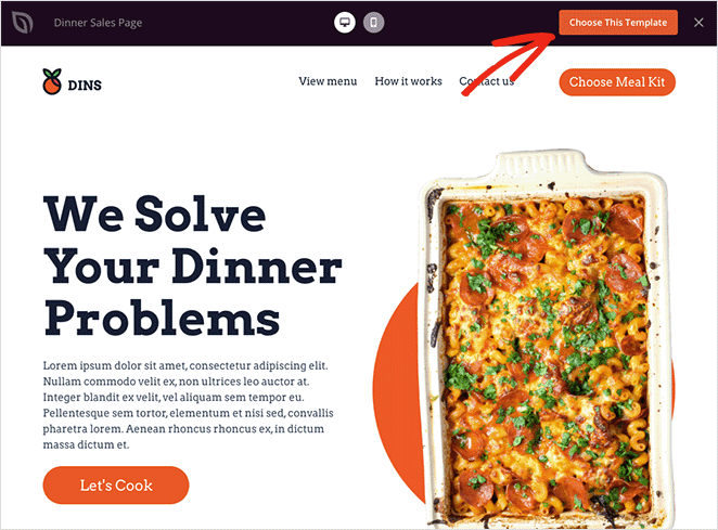 pilih template halaman arahan SeedProd Choose your landing page template