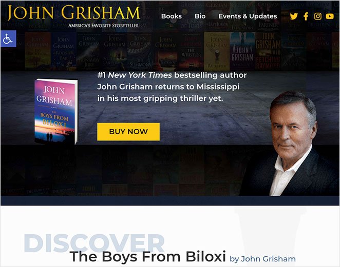 John Grisham author website example