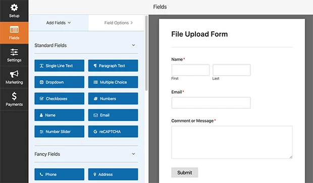 文件上传表单生成器 SeedProd WPForms Form Builder