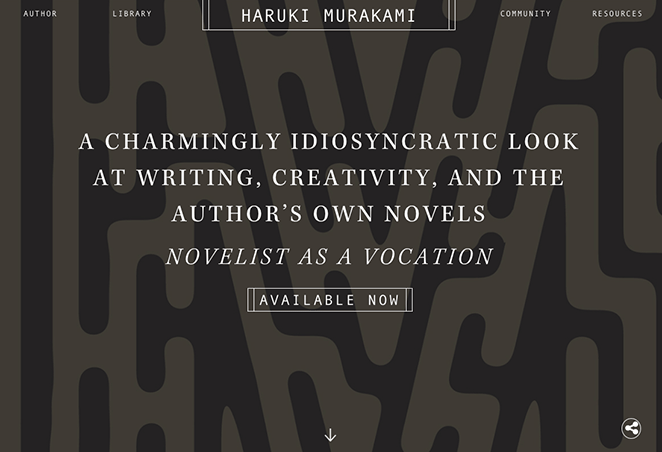 Haruki Murakami author website example