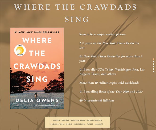 deliaowensauthorwebsiteexample SeedProd Delia Owens author website example