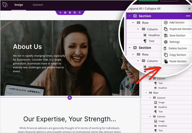 pasteWordPresssection SeedProd Paste a section to another WordPress page
