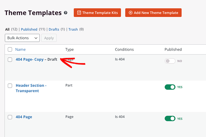 thetemplatecopy SeedProd Copy of the duplicated theme template