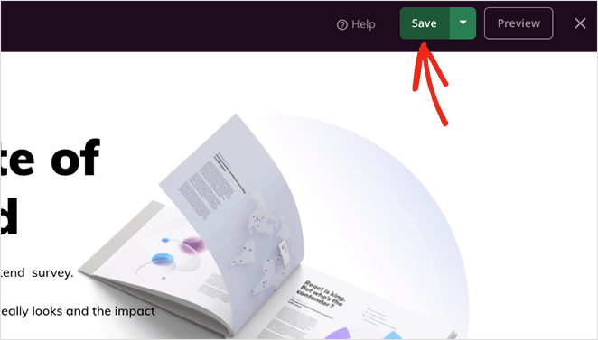 zapiszstronę docelową ankiety SeedProd Save your survey landing page