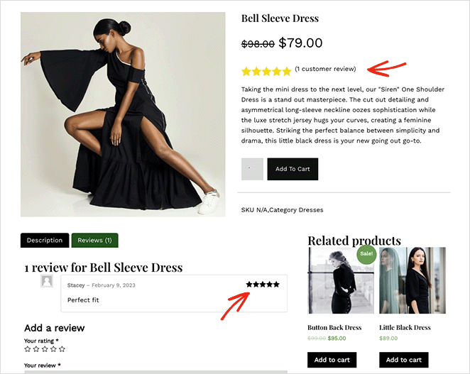 addstarratingtowoocommerceproductseedprod SeedProd Example of how to add star rating to woocommerce product
