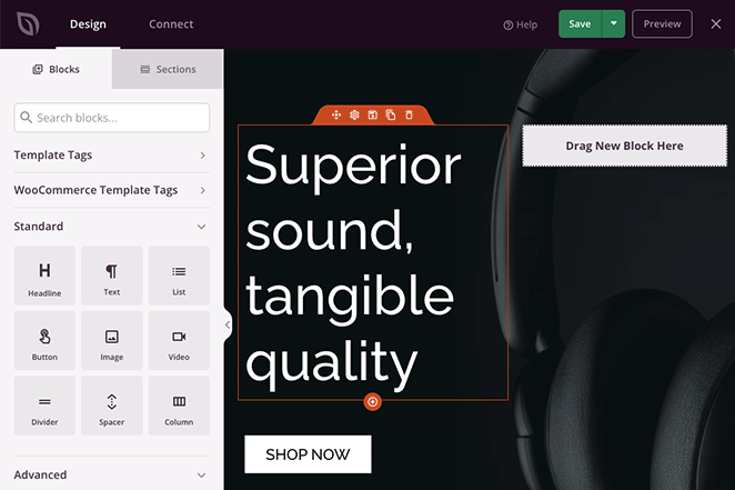 Pagebuildeinterface SeedProd SeedProd page builder interface