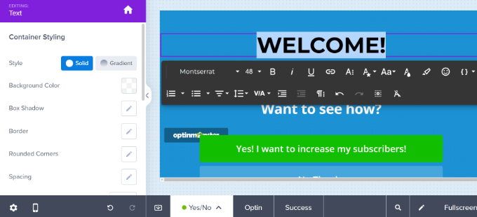 ウェルカム マットのテキストを編集する Edit the text of welcome mat