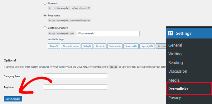 パーマリンクを更新して .htaccess ファイルを再生成する Update permalinks to regenerate .htaccess file