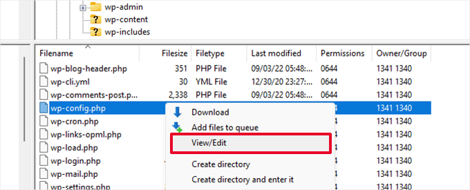 wp-config ファイルを編集する Edit wp-config file