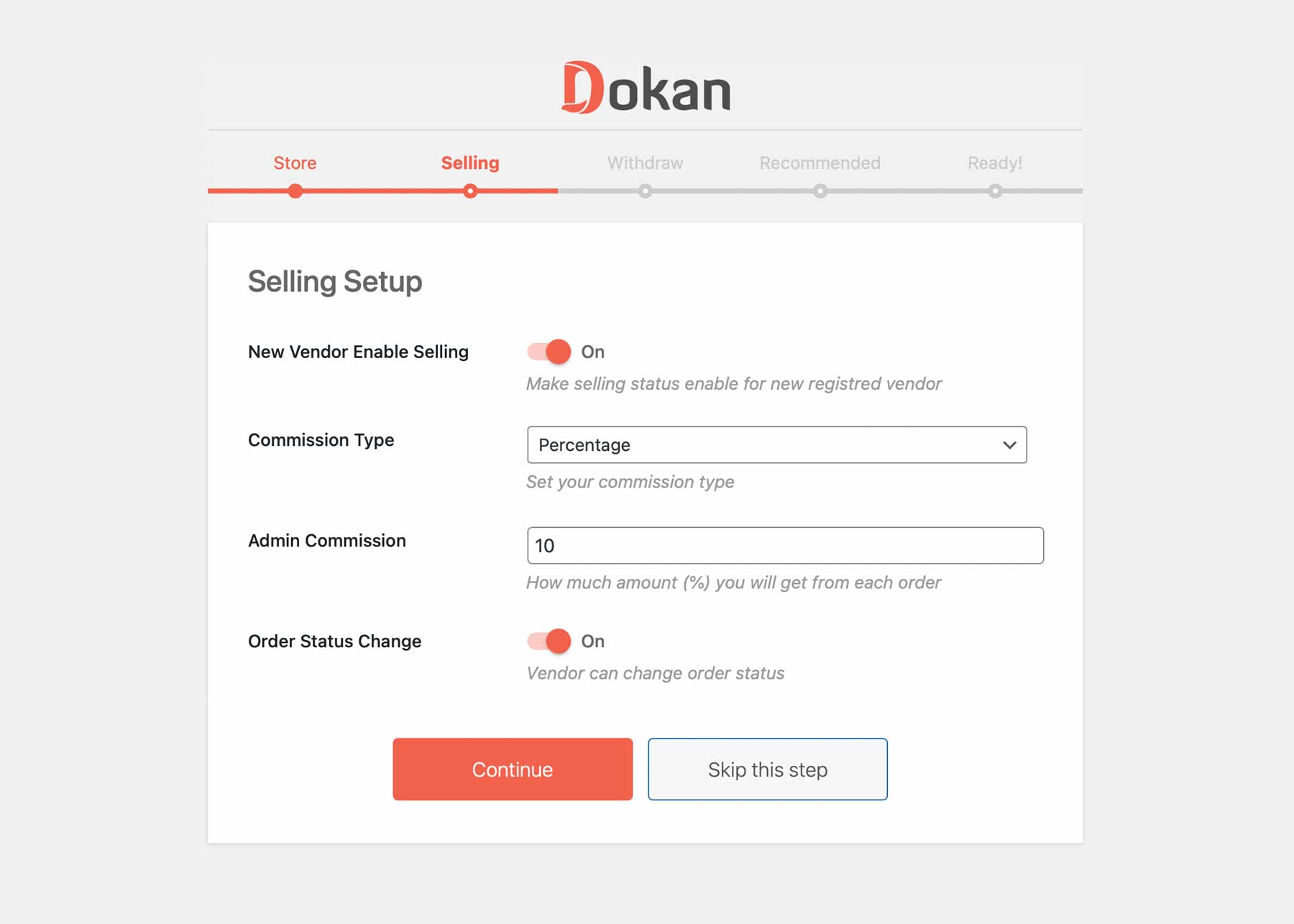 Installazione guidata di Dokan
