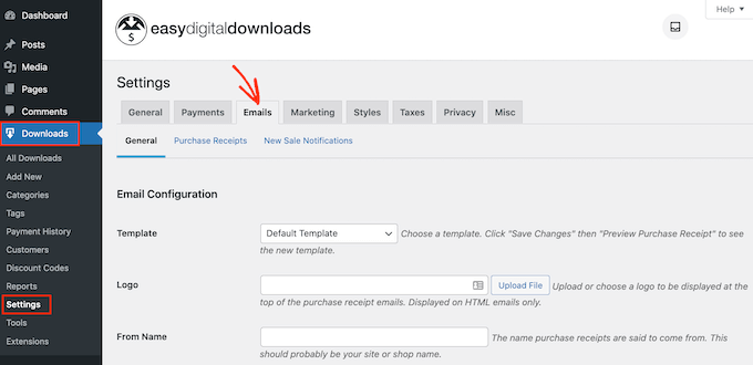 Easy Digital Download メールのカスタマイズ Customizing the Easy Digital Download emails