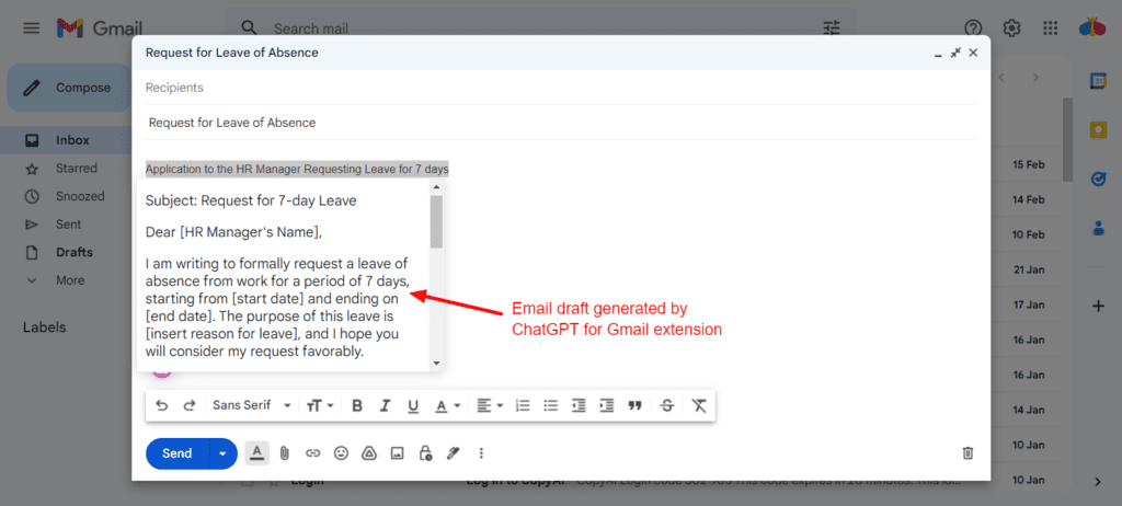 ChatGPT per Gmail