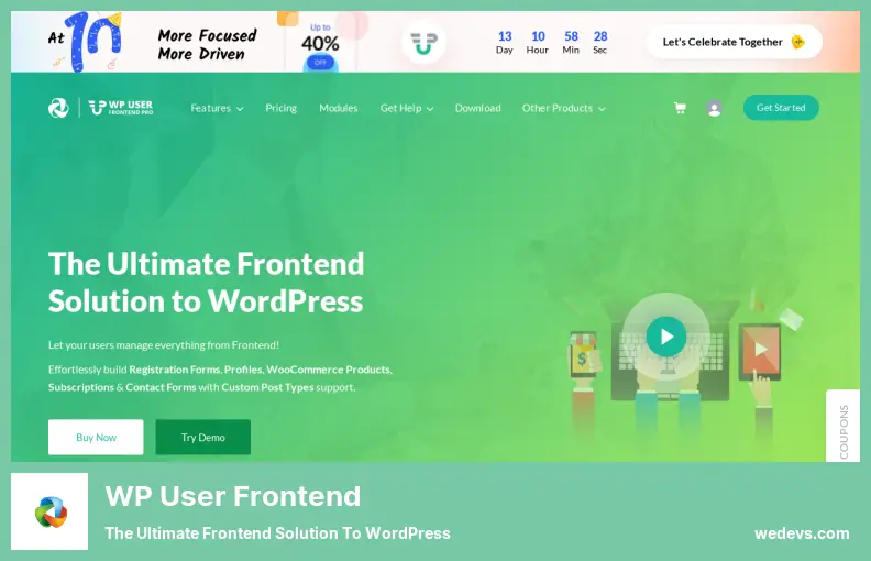 Plugin frontend utente WP: la soluzione frontend definitiva per WordPress
