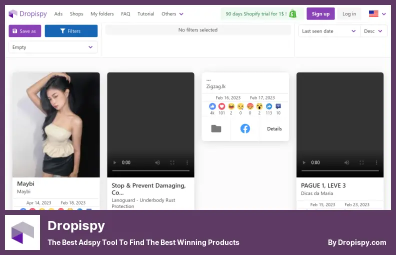 Dropispy: il miglior strumento di spionaggio per trovare i migliori prodotti vincenti
