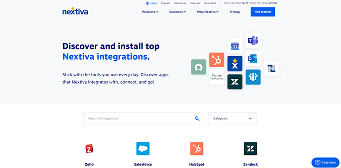 การผสานรวม Nextiva Nextiva integrations