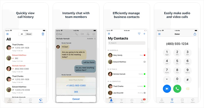 แอพมือถือ Nextiva สำหรับ iPhone Nextiva mobile app for iPhone