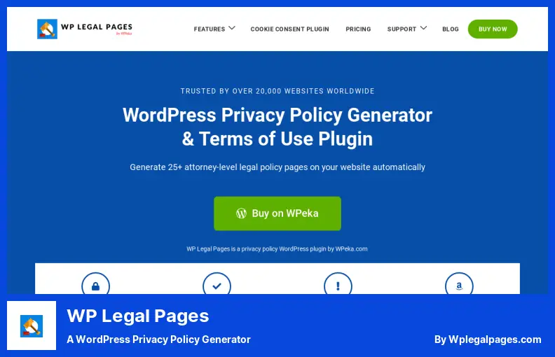หน้ากฎหมาย WP - เครื่องมือสร้างนโยบายความเป็นส่วนตัวของ WordPress