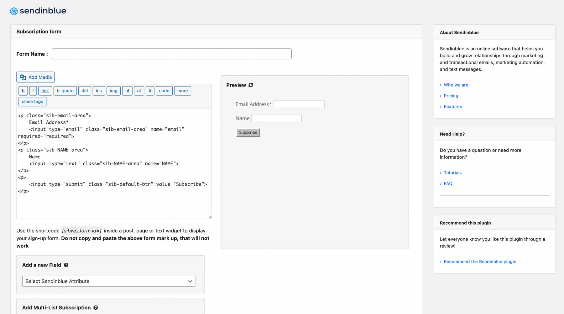 Creazione del modulo optin via e-mail