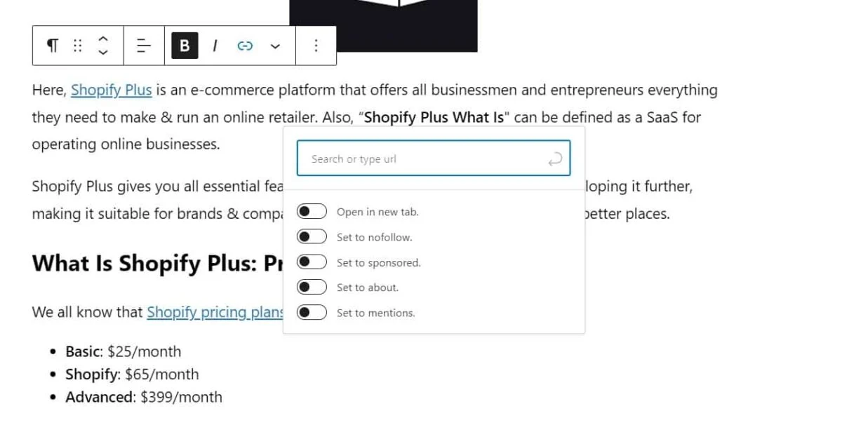 Как добавить ссылку в WordPress: руководство по началу работы 77 link button wordpress tookbar