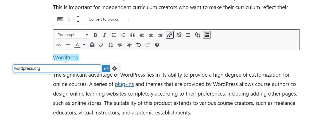 Как добавить ссылку в WordPress: руководство по началу работы 80 add link classic wordpress editor