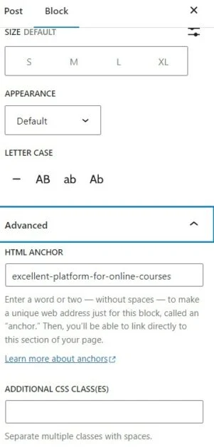 Как добавить ссылку в WordPress: руководство по началу работы 88 step 2 add id attribute