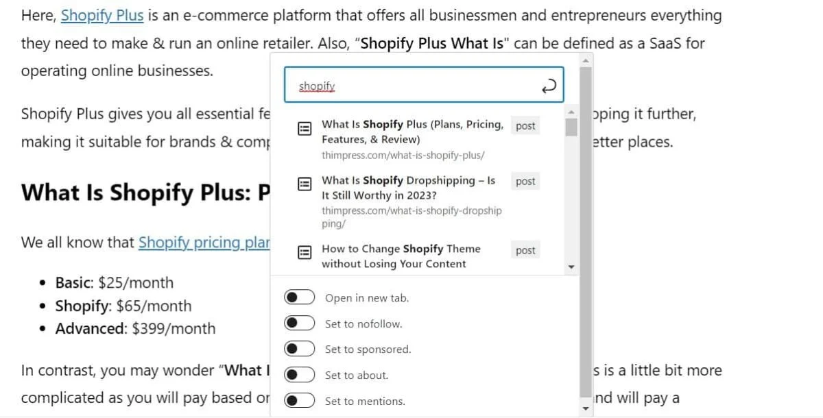 Как добавить ссылку в WordPress: руководство по началу работы 79 search post by word