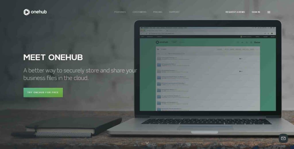 الصفحة الرئيسية لـ Onehub DMS التي تتيح لك توفير الوقت