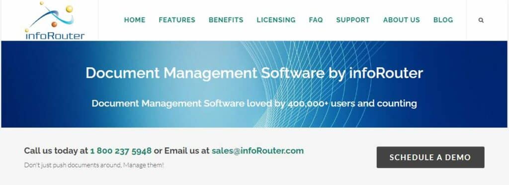 Homepage von InfoRouter - ein DMS für Sie und Ihre Mitarbeiter