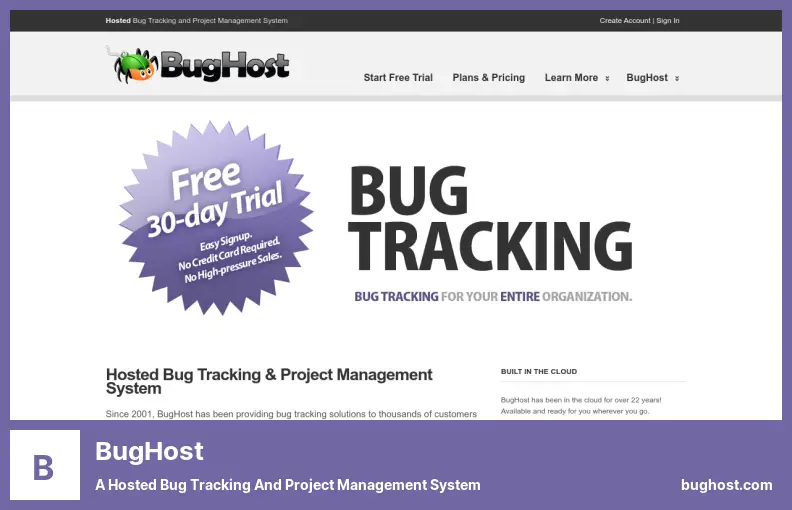 BugHost - ホストされたバグ追跡およびプロジェクト管理システム