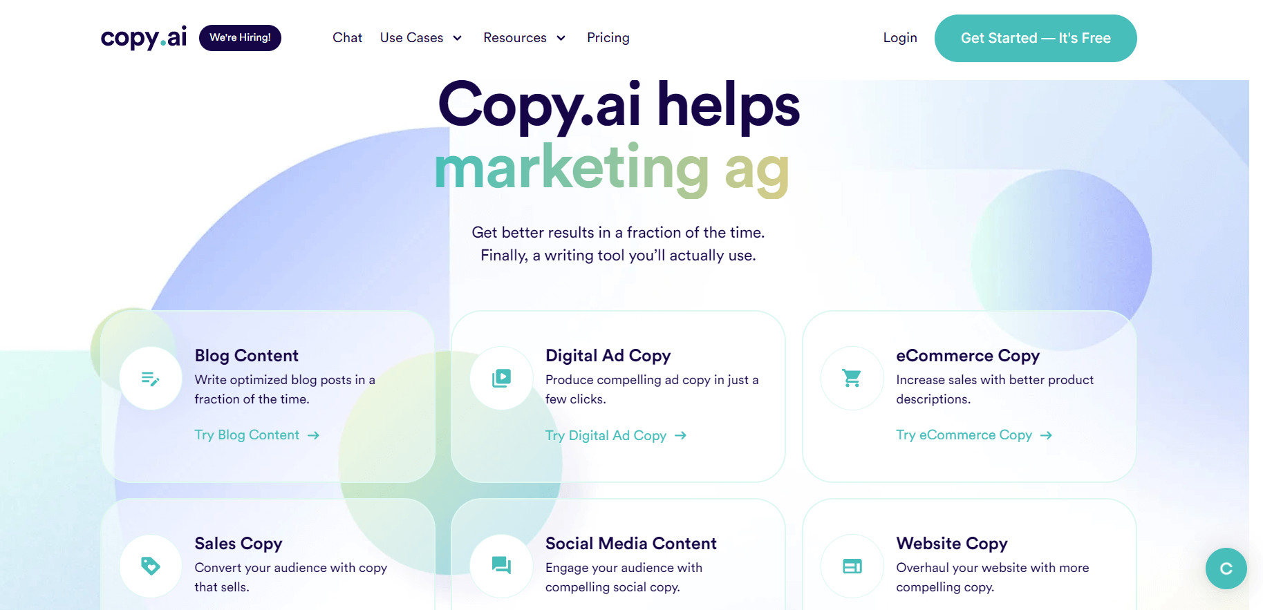 Copy.AI- Jasper-Alternativen