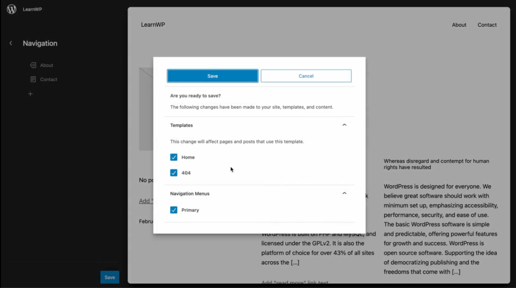 Penyimpanan global multi-entitas dalam Mode Jelajah Editor Situs.