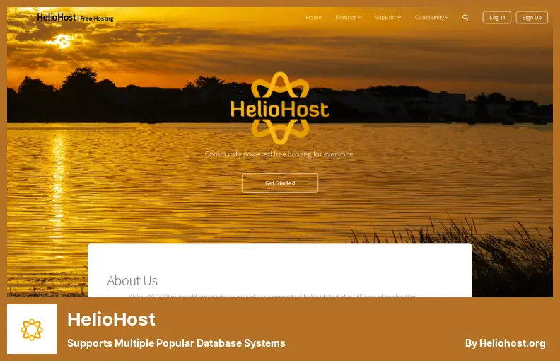 HelioHost - 複数の一般的なデータベース システムをサポート