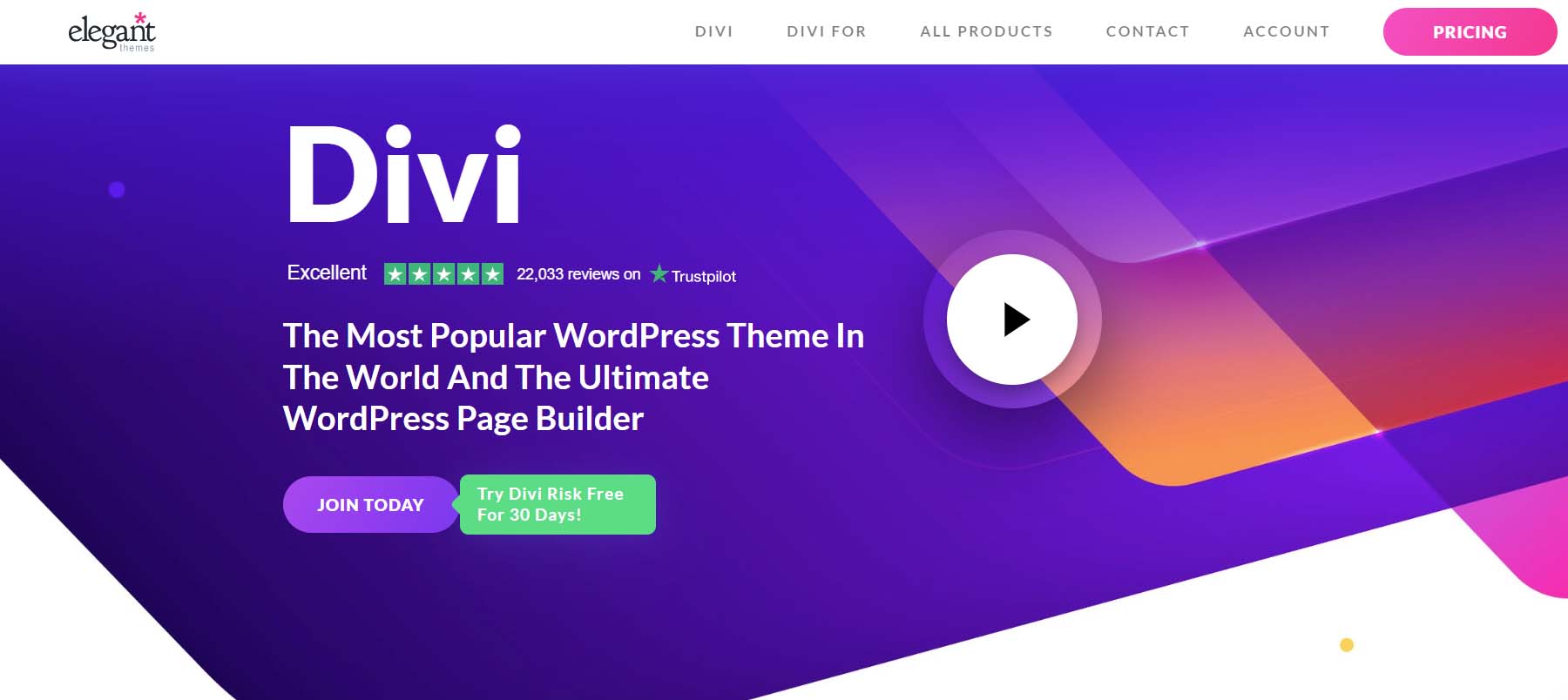 Divi, plugin pembuat halaman utama Tema Elegan