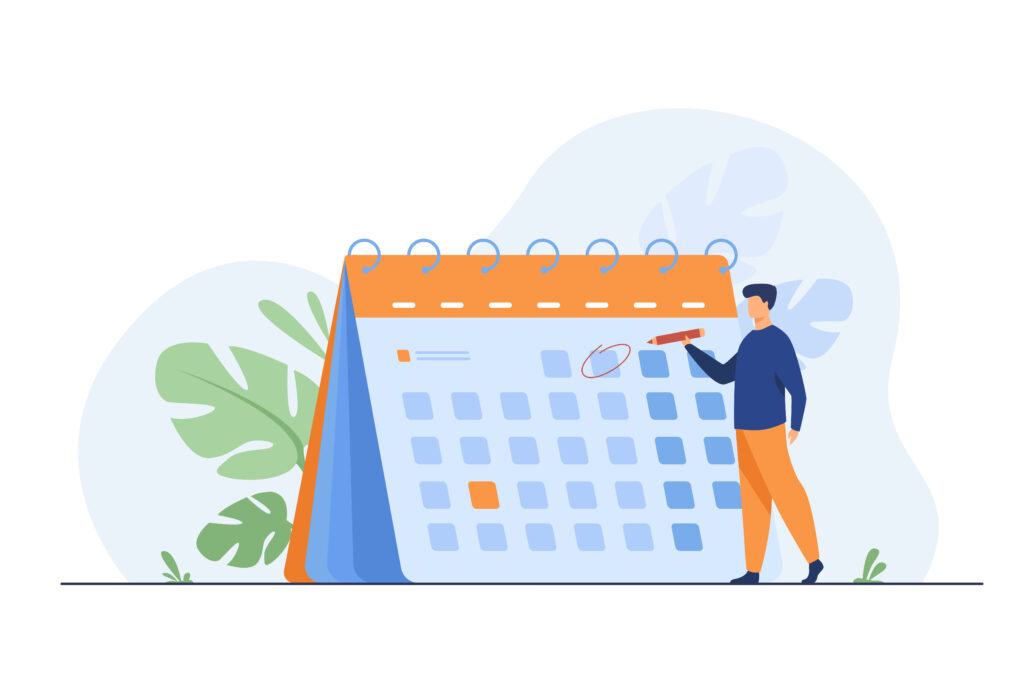 un calendario e una persona che pianifica