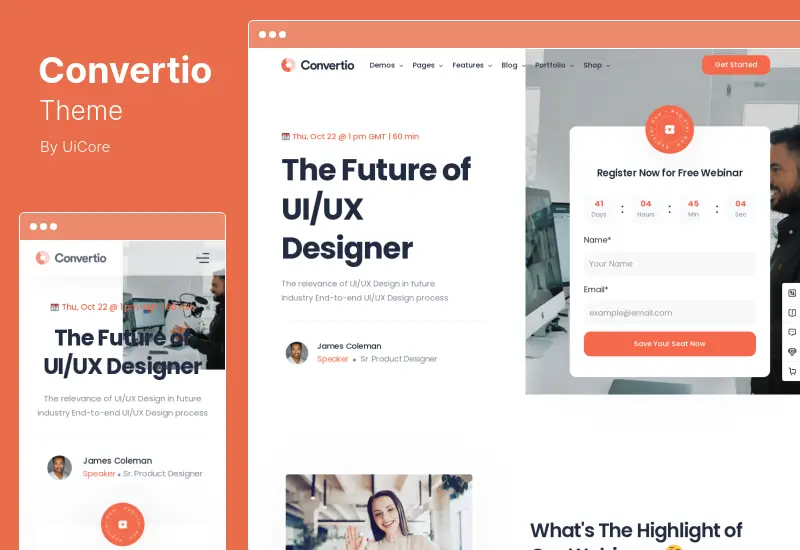 Convertio テーマ - コンバージョン最適化ランディング ページの WordPress テーマ