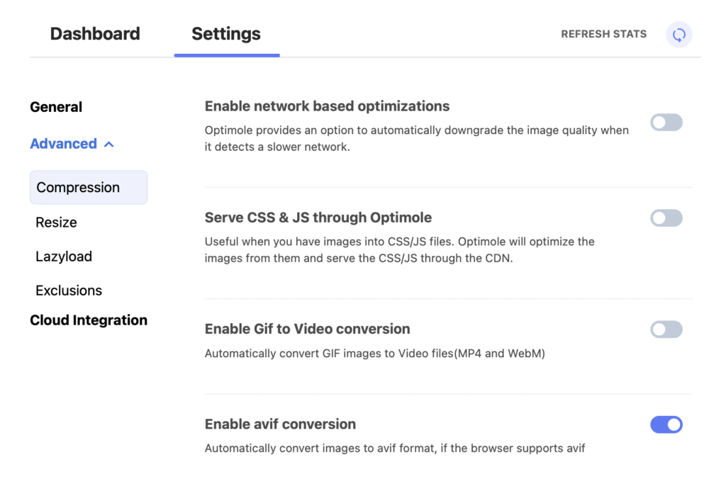 Optimole で AVIF WordPress 画像を有効にする