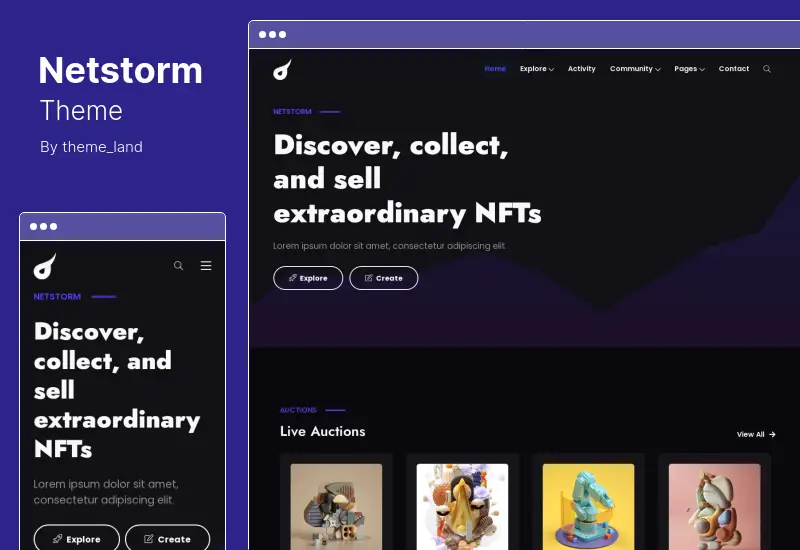 Netstorm テーマ - NFT & Crypto WordPress テーマ