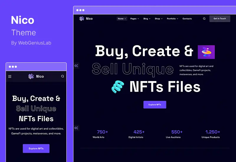 Nico Theme - クリエイティブ & NFT アフィリエイト WordPress テーマ