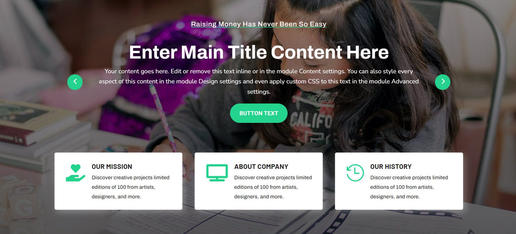 Divi 製品ハイライト 究極の Divi モジュール UI キット Slider 72