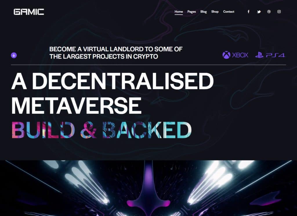 Gâmico | Tema Metaverse Gaming & Crypto WordPress